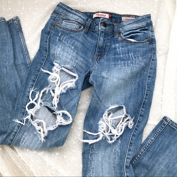 eunina Denim - Eunina destroyed midrise skinny jeans